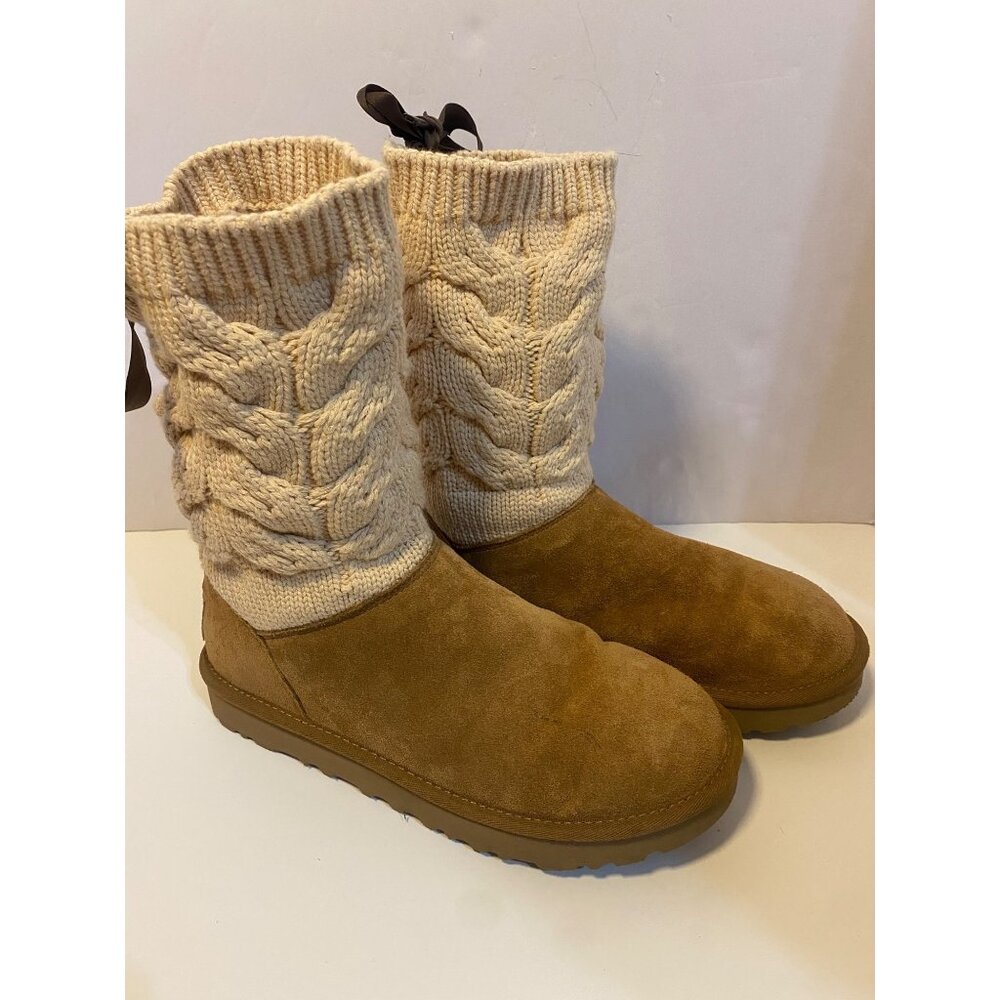 UGG Kiandra Chestnut Suede Knit Shearling Lined Boots